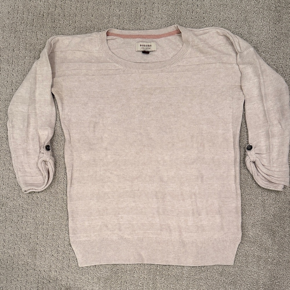 Sonoma Women's Light Pink Crew Neck Sweater